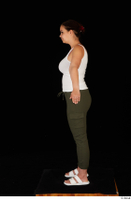  Sofia Lee casual dressed flip flops sandals standing sweatpants tank top trousers whole body 0011.jpg